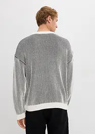 Ribbet genser av bomullsmiks, Loose Fit, bonprix