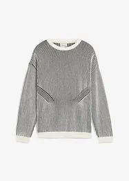 Ribbet genser av bomullsmiks, Loose Fit, bonprix