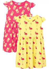 Jerseykjole i økologisk bomull (2-pack), bonprix