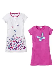 Nattkjole i ren bomull (2-pack), bonprix