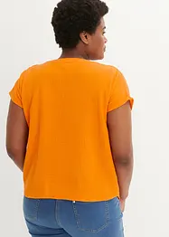 Blusetopp av musselin i 100% bomull, bonprix