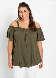 Cold shoulder-topp i myk viskose, bonprix
