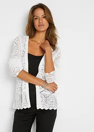 Cardigan med hullmønster, bonprix