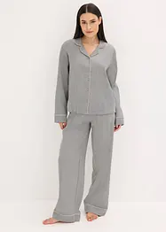 Pyjamas i vevd flanell med fiskebensmønster, bonprix