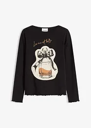 Langermet topp i stretchy bomull, bonprix