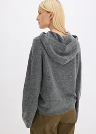 Strikket hoodie, bonprix