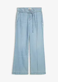 Wide Leg-jeans med belte Mid Waist, bonprix
