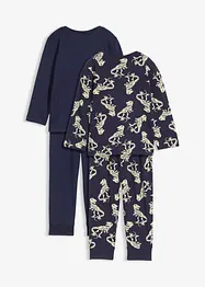 Pyjamas i myk bomull (4-delt sett), bonprix