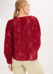 Bluse med blomstret strukturmønster, bonprix
