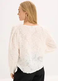 Bluse med blomstret strukturmønster, bonprix