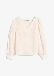 Bluse med blomstret strukturmønster, bonprix