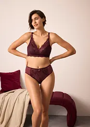 Truse med høy midje og broderi, bonprix
