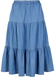Volangskjørt i denim, bonprix
