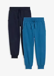 Joggebukse i myk bomullsmiks (2-pack), bonprix