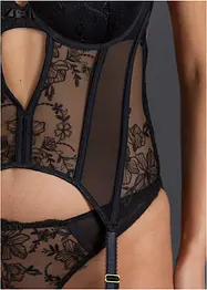 Korsett med spiler og stringtruse med nydelig broderi (2-delt sett), bonprix