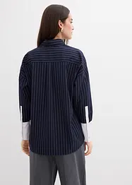 Skjorte i viskosemiks med pinstripes, bonprix