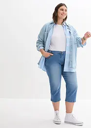 Slim Fit-jeans i capri-lengde, Mid Waist, bonprix