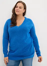 Strikket genser med V-hals, Oversized Fit, bonprix