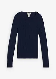 Ribbet genser av merinoull, bonprix