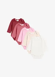 Langermet body til baby i 100% økologisk bomull (5-pack), bonprix