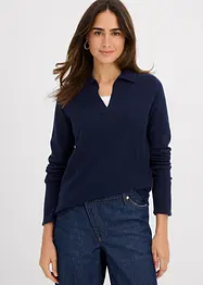 Poloskjorte i lett viskose, bonprix