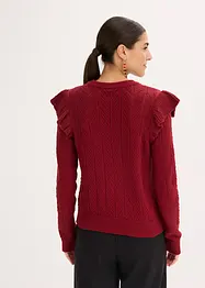 Cardigan med bomull og hullmønster, bonprix