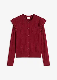 Cardigan med bomull og hullmønster, bonprix
