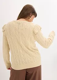 Cardigan med bomull og hullmønster, bonprix