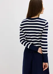 Finstrikket cardigan med stripemønster, bonprix