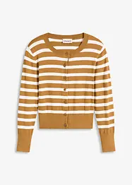Finstrikket cardigan med stripemønster, bonprix