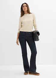 Langermet topp med resirkulert polyamid og ståkrage, bonprix