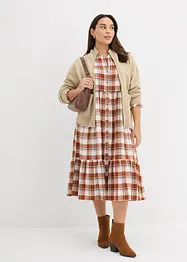 Midikjole i flanell, bonprix