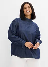 Denimbluse med brede mansjetter, bonprix