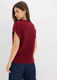 Strikket vest med flettemønster, bonprix
