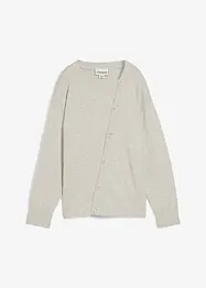Finstrikket genser med asymmetrisk knappestolpe, bonprix