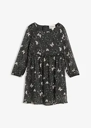 Chiffonkjole med utskrådd skjørt, bonprix