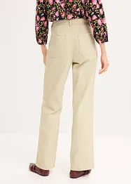 High Waist-twillbukse i 100% bomull, bonprix
