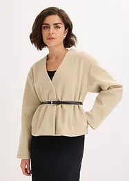 Oversized blazer i ullstil med belte, ufôret, bonprix