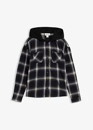 Langermet flanellskjorte med hette, bonprix