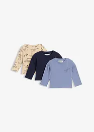 Lang topp i 100% økologisk bomull (3-pack), bonprix