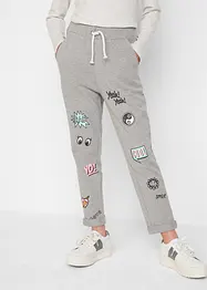 Behagelig sweatbukse med morsomt print, bonprix
