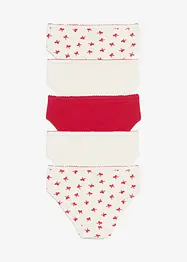 Truse av mykt ribbet materiale med satengsløyfe (5-pack), bonprix