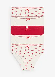 Truse av mykt ribbet materiale med satengsløyfe (5-pack), bonprix