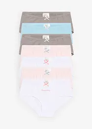 Hipstertruse med myk økologisk bomull og satengsløyfe (7-pack), bonprix