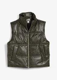 Vattert vest i imitert skinn, bonprix