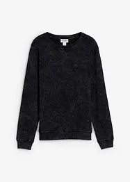 Sweatshirt i vasket materiale i 100% økologisk bomull, bonprix