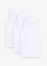 Singlet med myk økologisk bomull (3-pack), bonprix