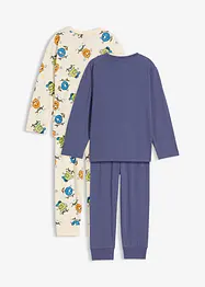 2 pyjamaser i 100% økologisk bomull (4-delt sett), bonprix