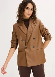 Oversized blazer i imitert skinn, bonprix