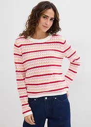 Strikket topp med stripemønster, bonprix